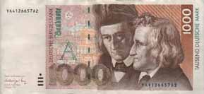 1000DM Schein Vorderseite