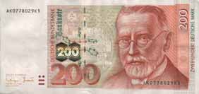 200DM Schein Vorderseite